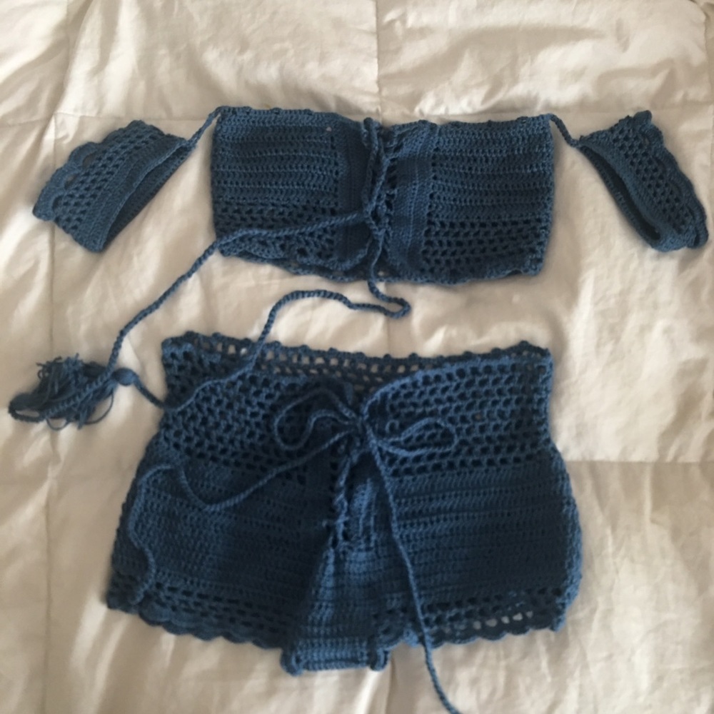 Brand new Blue knit bathing suite